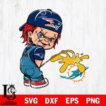 New England Patriots Chucky Piss On Miami Dolphins Svg Eps Dxf Png File, Digital Download, Instant Download