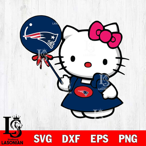 New England Patriots Cute Hello Kitty 2 Svg Eps Dxf Png File, Digital Download, Instant Download