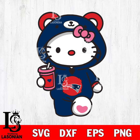 New England Patriots Cute Hello Kitty Svg Eps Dxf Png File, Digital Download, Instant Download