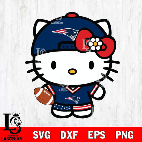 New England Patriots Cute Hello Kitty Football 10 Svg Eps Dxf Png File, NFL svg, Digital Download, Instant Download