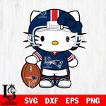 New England Patriots Cute Hello Kitty Football 3 Svg Eps Dxf Png File, NFL svg, Digital Download, Instant Download