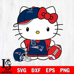 New England Patriots Cute Hello Kitty Football 4 Svg Eps Dxf Png File, NFL svg, Digital Download, Instant Download