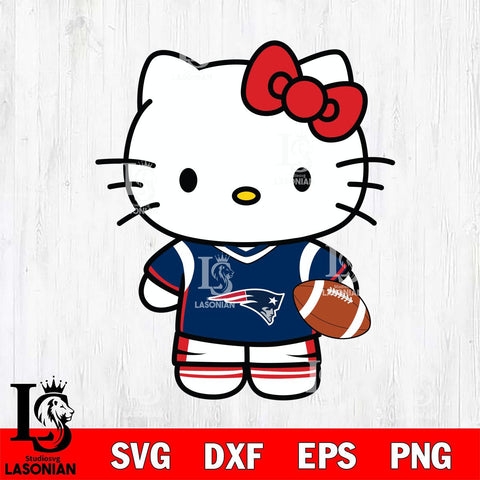 New England Patriots Cute Hello Kitty Football 8 Svg Eps Dxf Png File, NFL svg, Digital Download, Instant Download