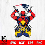 New England Patriots Deadpool Wolverine 2 Svg Eps Dxf Png File, Digital Download, Instant Download