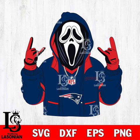 New England Patriots Ghostface Scream Football Halloween Svg Eps Dxf Png File, Digital Download, Instant Download