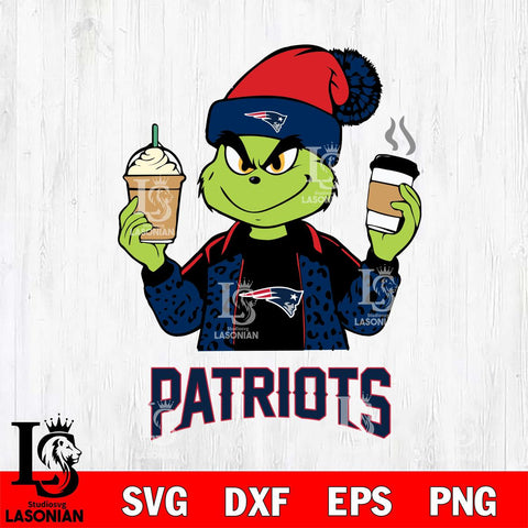 New England Patriots Grinch 2 coffee Svg Eps Dxf Png File, Digital Download, Instant Download