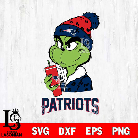 New England Patriots Grinch Bougie Leopard Svg Eps Dxf Png File, Digital Download, Instant Download