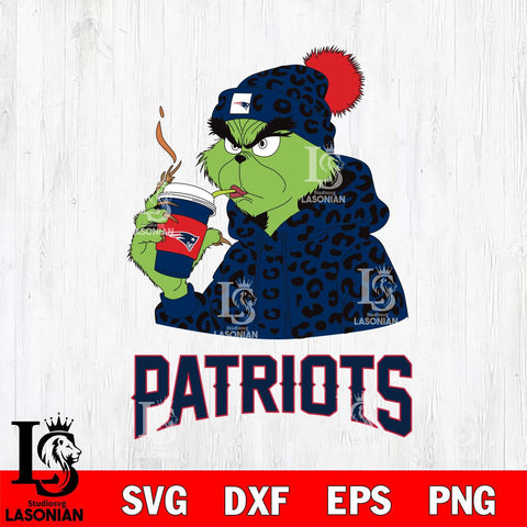 New England Patriots Grinch Leopard Christmas Svg Eps Dxf Png File,Cricut svg files, Digital Download, Instant Download