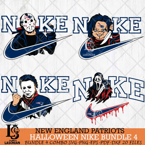 New England Patriots Halloween NFL Bundle 4 Svg Eps Dxf Png File, Digital Download, Instant Download