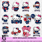 New England Patriots Hello Kitty Bundle 12 SVG Svg Eps Dxf Png File, Digital Download, Instant Download