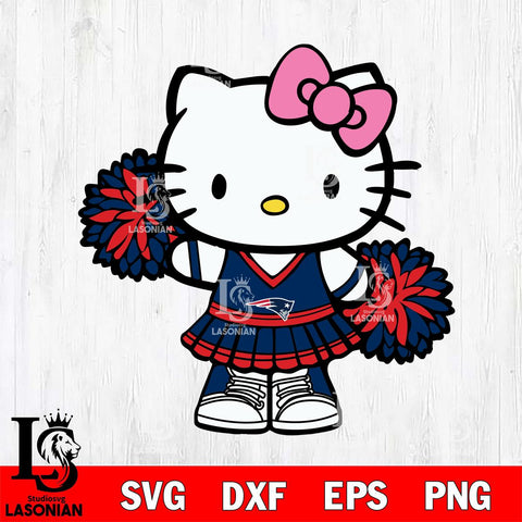 New England Patriots Hello Kitty Cheerleader 11 Svg Eps Dxf Png File, Digital Download, Instant Download