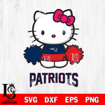 New England Patriots Hello Kitty Cheerleader 2 Svg Eps Dxf Png File, Digital Download, Instant Download