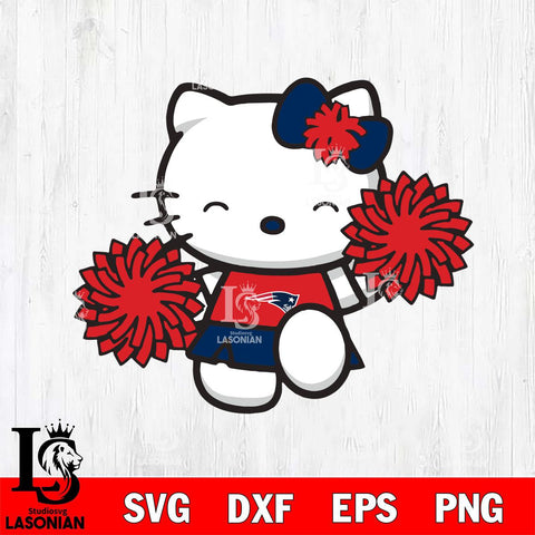 New England Patriots Hello Kitty Cheerleader Svg Eps Dxf Png File, Digital Download, Instant Download