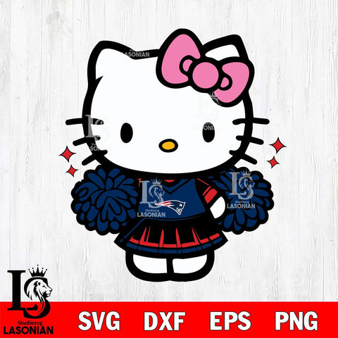 New England Patriots Hello Kitty Cheerleader Svg Eps Dxf Png File, Digital Download, Instant Download