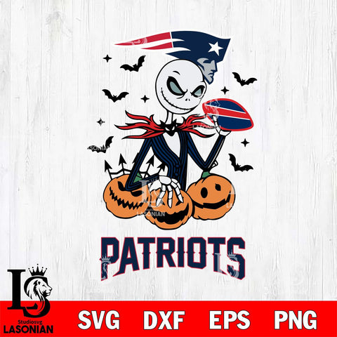 New England Patriots Jack Skellington 2 halloween Svg Eps Dxf Png File, Digital Download, Instant Download