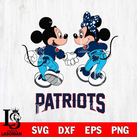 New England Patriots Mickey Minnie Valentine Rugby Svg Eps Dxf Png File, Digital Download ,Instant Download, Cricut File