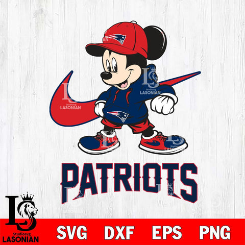 New England Patriots Mickey Mouse NIKE, Svg Eps Dxf Png File, Digital Download