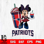 New England Patriots Minnie Mouse Fan And Coffee Svg Eps Dxf Png File, Digital Download, Instant Download