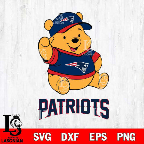 New England Patriots Pooh Bear Disney, Svg Eps Dxf Png File, Digital Download