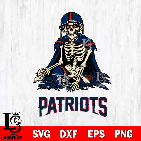 New England Patriots Skeleton Football 3 Svg Eps Dxf Png File, Digital Download