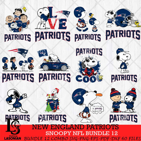 New England Patriots Snoopy NFL Bundle 12 SVG Eps Dxf Png File, NFL svg, Digital Download, Instant Download