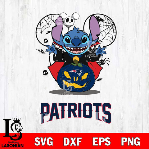 New England Patriots Stitch Horror Halloween Svg Eps Dxf Png File, Digital Download, Instant Download