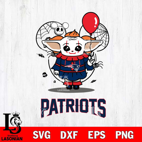 New England Patriots Stitch Pennywise Halloween Svg Eps Dxf Png File, Digital Download, Instant Download