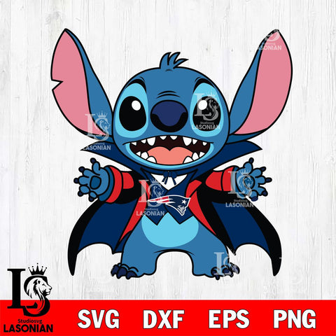 New England Patriots Stitch Vampire Football halloween Svg Eps Dxf Png File, NFL svg, Digital Download, Instant Download