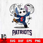 New England Patriots Stitch jason voorhees Halloween Svg Eps Dxf Png File, Digital Download, Instant Download