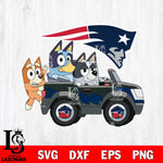 New England Patriots bluey friends car Svg Eps Dxf Png File, Digital Download, Instant Download