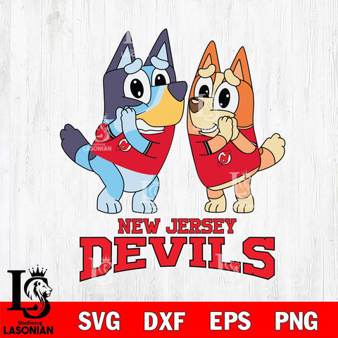 New Jersey Devils Bluey & Bingo 15 Svg Eps Dxf Png File, NHL svg, Digital Download, Instant Download