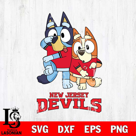 New Jersey Devils Bluey & Bingo 18 Svg Eps Dxf Png File, NHL svg, Digital Download, Instant Download