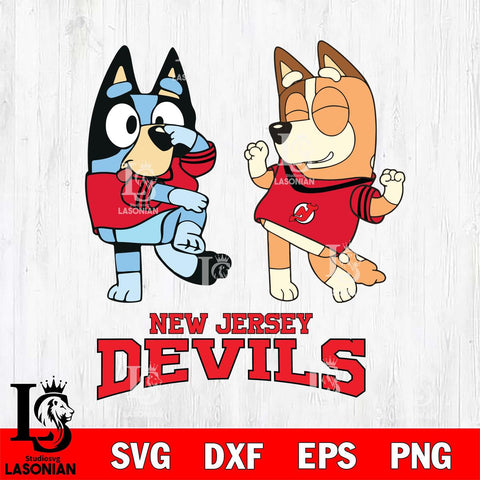 New Jersey Devils Bluey Chilli Sport Svg Eps Dxf Png File, Digital Download, Instant Download