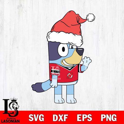 New Jersey Devils Bluey Christmas Svg Eps Dxf Png File, Digital Download, Instant Download