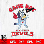 New Jersey Devils Bluey Game Day Svg Eps Dxf Png File, Digital Download, Instant Download