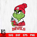 New Jersey Devils Boujee Grinch Christmas Cut Files, Cricut,Christmas Svg Dxf Eps Png file , Digital Download