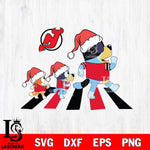 New Jersey Devils Family Bluey Walking Christmas Svg Eps Dxf Png File, Digital Download, Instant Download