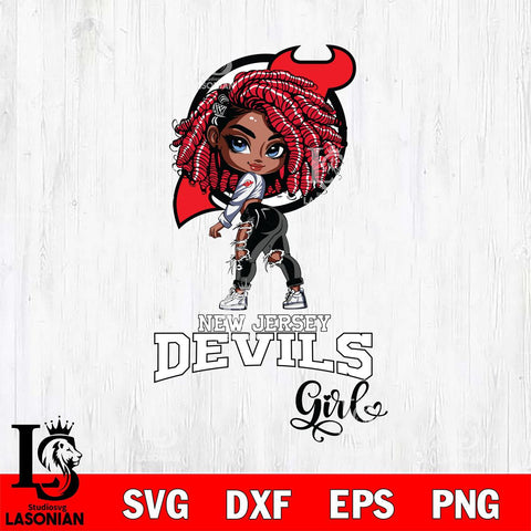 New Jersey Devils Fan Girl Svg Eps Dxf Png File, Digital Download, Instant Download