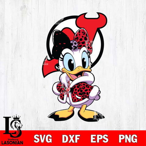 New Jersey Devils Fancy Daisy Duck Disney Svg Eps Dxf Png File, Digital Download, Instant Download