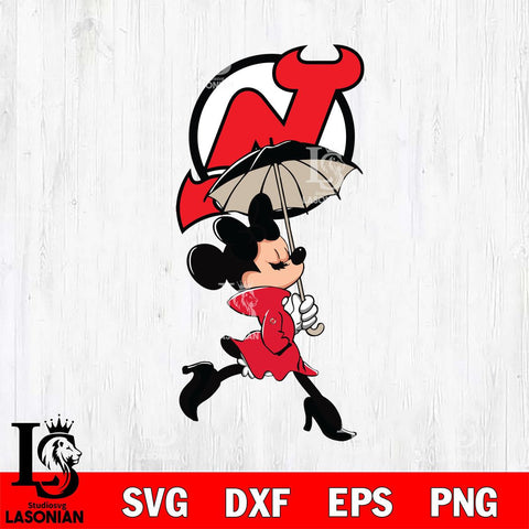 New Jersey Devils Fancy Minnie Svg Eps Dxf Png File, Digital Download, Instant Download