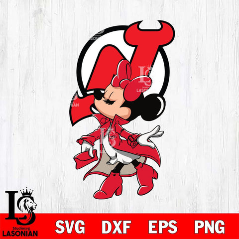 New Jersey Devils Glamorous Minnie Svg Eps Dxf Png File, Digital Download, Instant Download