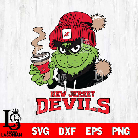 New Jersey Devils Grinch Cofffe Hoodie Cut Files, Cricut,Christmas Svg Dxf Eps Png file , Digital Download