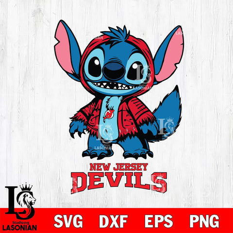 New Jersey Devils Stitch Halloween Svg Eps Dxf Png File, NHL svg, Digital Download, Instant Download