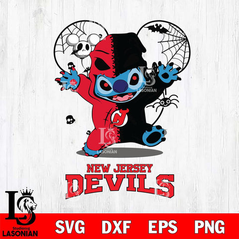 New Jersey Devils Stitch Horror Halloween 2 Svg Eps Dxf Png File, Digital Download, Instant Download