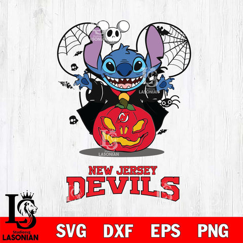 New Jersey Devils Stitch Horror Halloween Svg Eps Dxf Png File, Digital Download, Instant Download