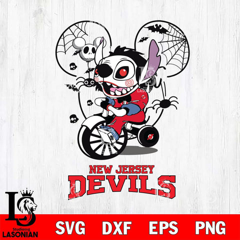 New Jersey Devils Stitch Jigsaws Halloween Svg Eps Dxf Png File, Digital Download, Instant Download