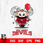 New Jersey Devils Stitch Pennywise Halloween Svg Eps Dxf Png File, Digital Download, Instant Download