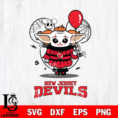 New Jersey Devils Stitch Pennywise Halloween Svg Eps Dxf Png File, Digital Download, Instant Download