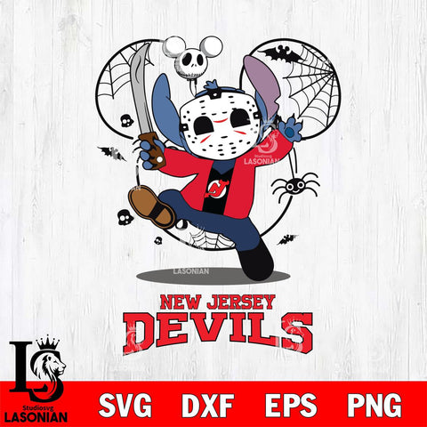 New Jersey Devils Stitch jason voorhees Halloween Svg Eps Dxf Png File, Digital Download, Instant Download