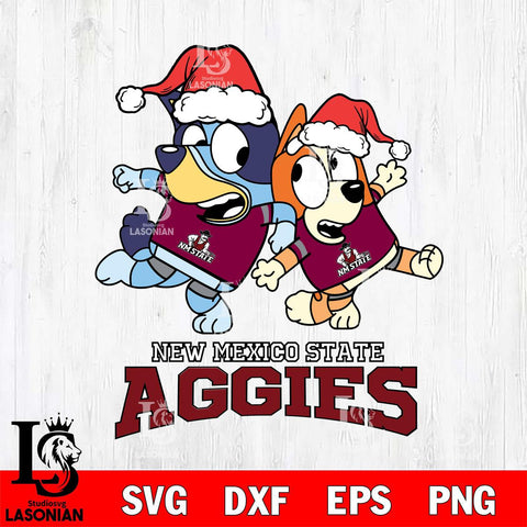 New Mexico State Aggies Bluey Christmas Holiday Svg Eps Dxf Png File, Digital Download